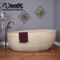 2018 Popular Outdoor Solid Hand carved Freestanding Stone Bathtub